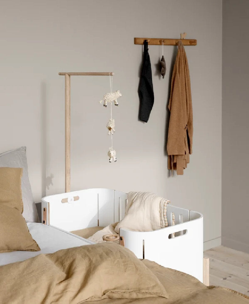 Culla Co-Sleeping Evolutiva in Betulla e Rovere Massello 'Wood Co-Sleeper'