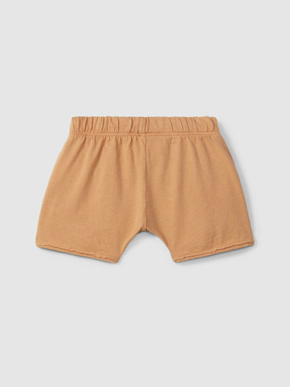 Shorts Pull-up in Jersey di Cotone con Bottoni in Legno