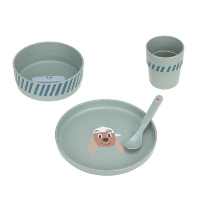 Set piatti 4 pezzi - Ciotola, piatto,bicchiere e cucchiaio