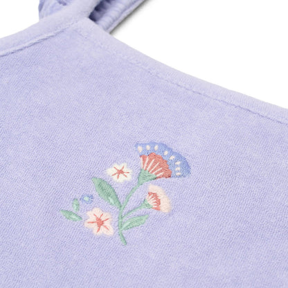 Completo Estivo Bimba 'Dreamy Purple' in Cotone Biologico (Top e Pantaloncini)