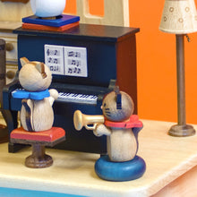 Carillon in legno gatti con il piano