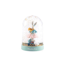Palla di neve musicale coniglietta pailette/