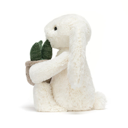 Peluche morbido Coniglio con piantina - Cream Bunny with plant