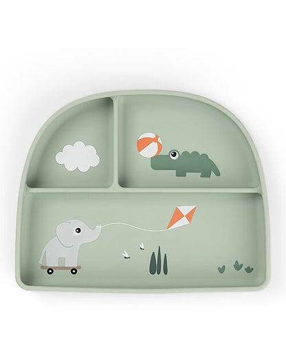 Piatto in Silicone con Scomparti e Ventosa Stick&Stay