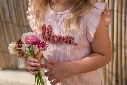 Maglietta Senza Maniche Bambina in Cotone Biologico a Costine - Fairy Pink