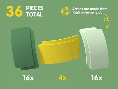 Set di Costruzioni Modulari Arches in Plastica Riciclata Waytoplay (36 Pezzi - dai 3 ai 9 Anni)