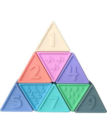 Set Gioco Triblox - 9 Tessere Triangolari - Rainbow Pastel - Silicone
