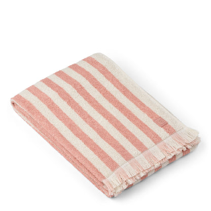Telo Mare Grande in Cotone Biologico Waffle con Pizzo Sangallo - 140x70 cm