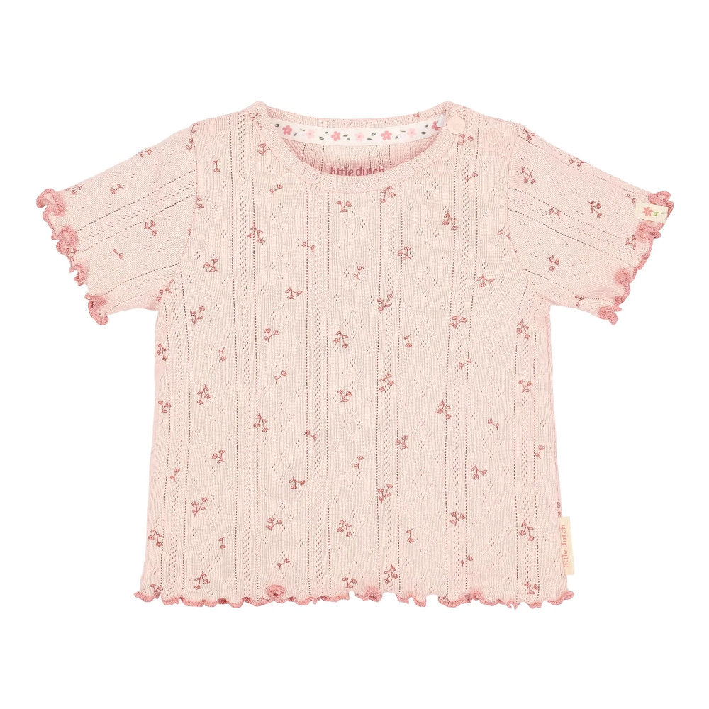 T-Shirt maniche Corte in Cotone Biologico Pointelle - Fairy Flowers