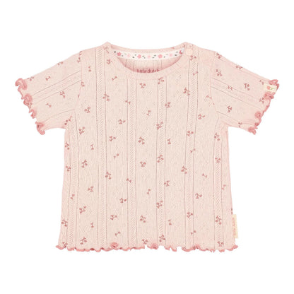 T-Shirt maniche Corte in Cotone Biologico Pointelle - Fairy Flowers