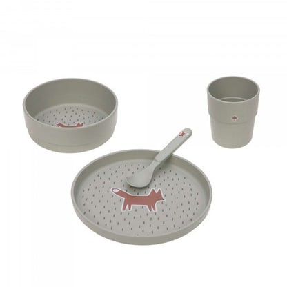 Set piatti 4 pezzi - Ciotola, piatto,bicchiere e cucchiaio
