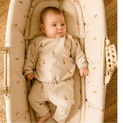 Cesta di vimini per neonati - Rivestimento 100% Cotone organico