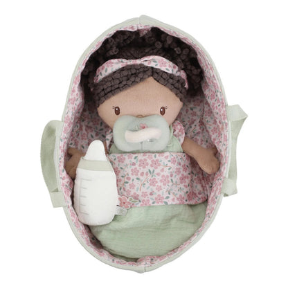 Set Bambola di Stoffa 'Evi' Little Dutch con Cesta Portaletino e Accessori Magnetici