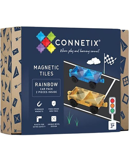 Connetix 2 pezzi - Auto Arcobaleno - 100% Plastica ABS Atossica