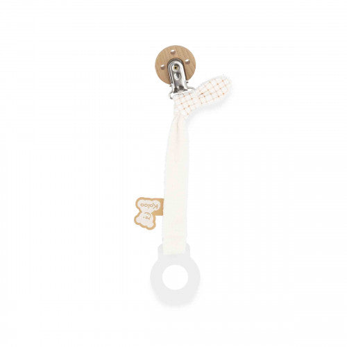 Catenella porta ciuccio in tessuto - Clip in Legno