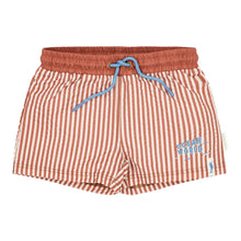 Costume da bagno 'Ocean Brown Stripes' (Tessuto Seersucker e Coulisse Regolabile)