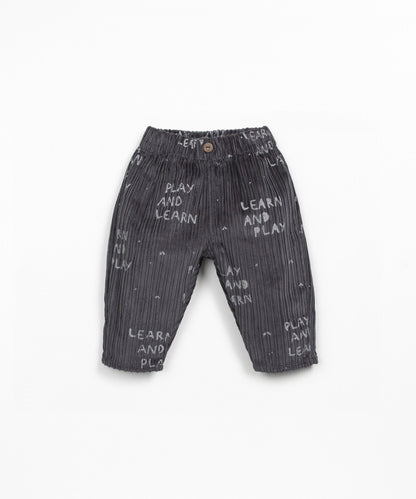 Pantaloni in velluto a righe stampato