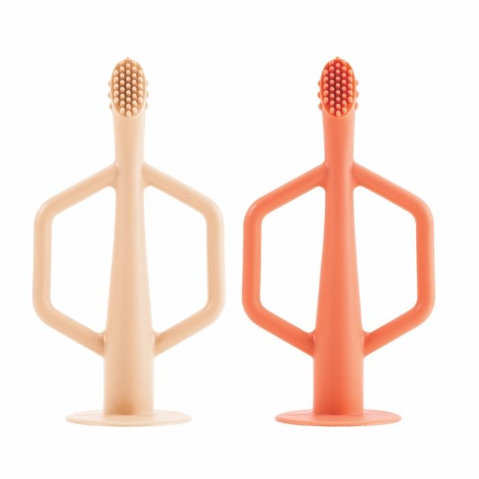 Spazzolino da denti in silicone - Perfetto per imparare - Set da 2 pezzi