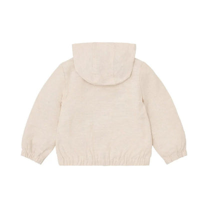 Cardigan con Cappuccio Bambino in Cotone Biologico - Sabbia Melange