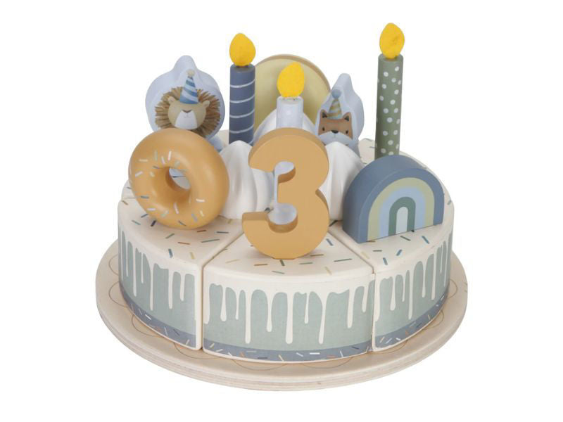 Torta di compleanno in legno