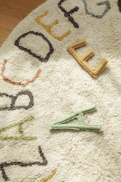 Tappeto lavabile ABC color e lettere - Ø 120 cm