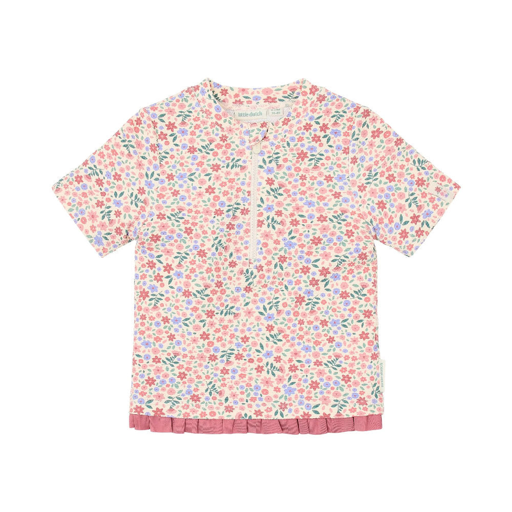Maglietta da Bagno Bimba 'Dreamy Flowerfield' (Maniche Corte e Zip)