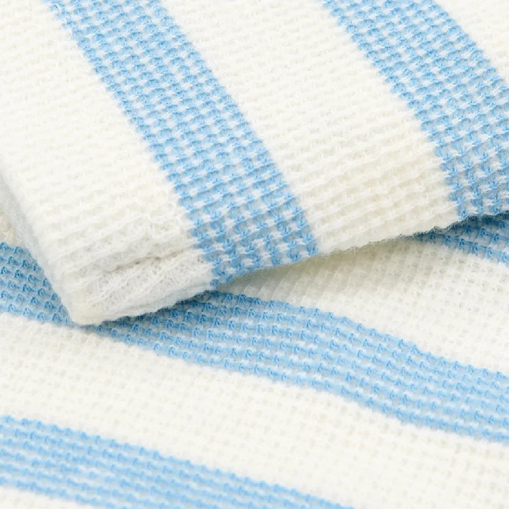 Maglia a Maniche Lunghe Bambino a Righe in Cotone Biologico - Steel Blue