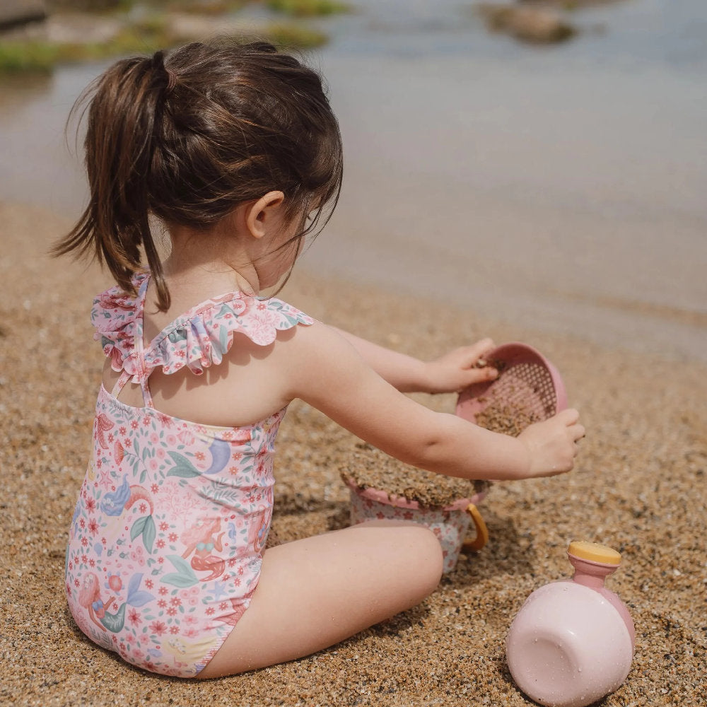 Costume da Bagno Bimba 'Dreamy Mermaid' (Bottoni al Cavallo e Volant)