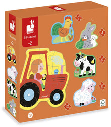 5 Puzzle evolutivi in cartone - Dai 3 anni
