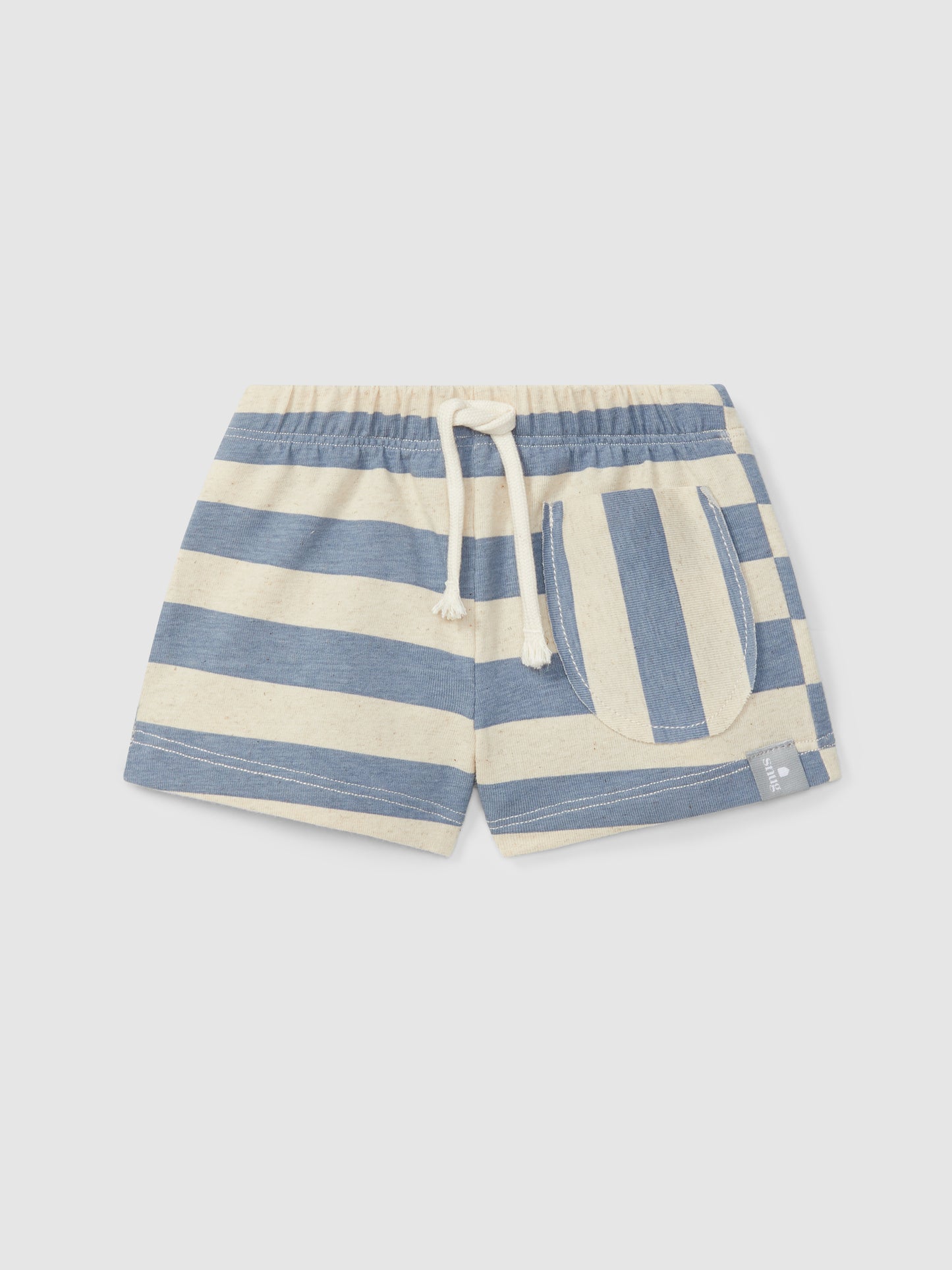 Shorts Pull-up in Jersey e Lino a Righe