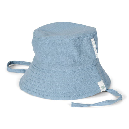 Cappellino Parasole in Mussola di Cotone Biologico - Blu