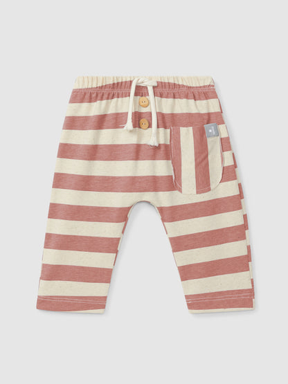 Pantaloni Pull-up in Jersey e Lino a Righe