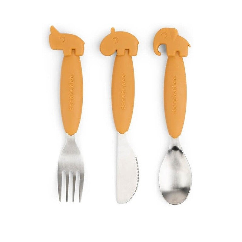 Set 3 posate anti-scivolo - acciaio inossidabile