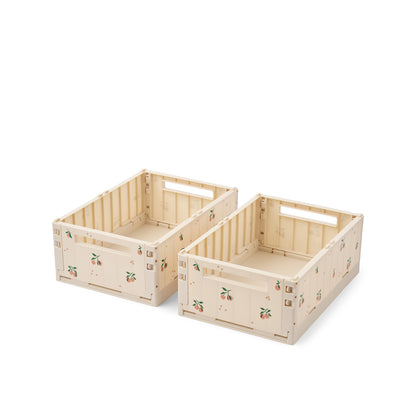 Cassetta portaoggetti ripiegabile e impilabile Weston M con Stampa - 2 pezzi - H13 x L25 x L36 cm