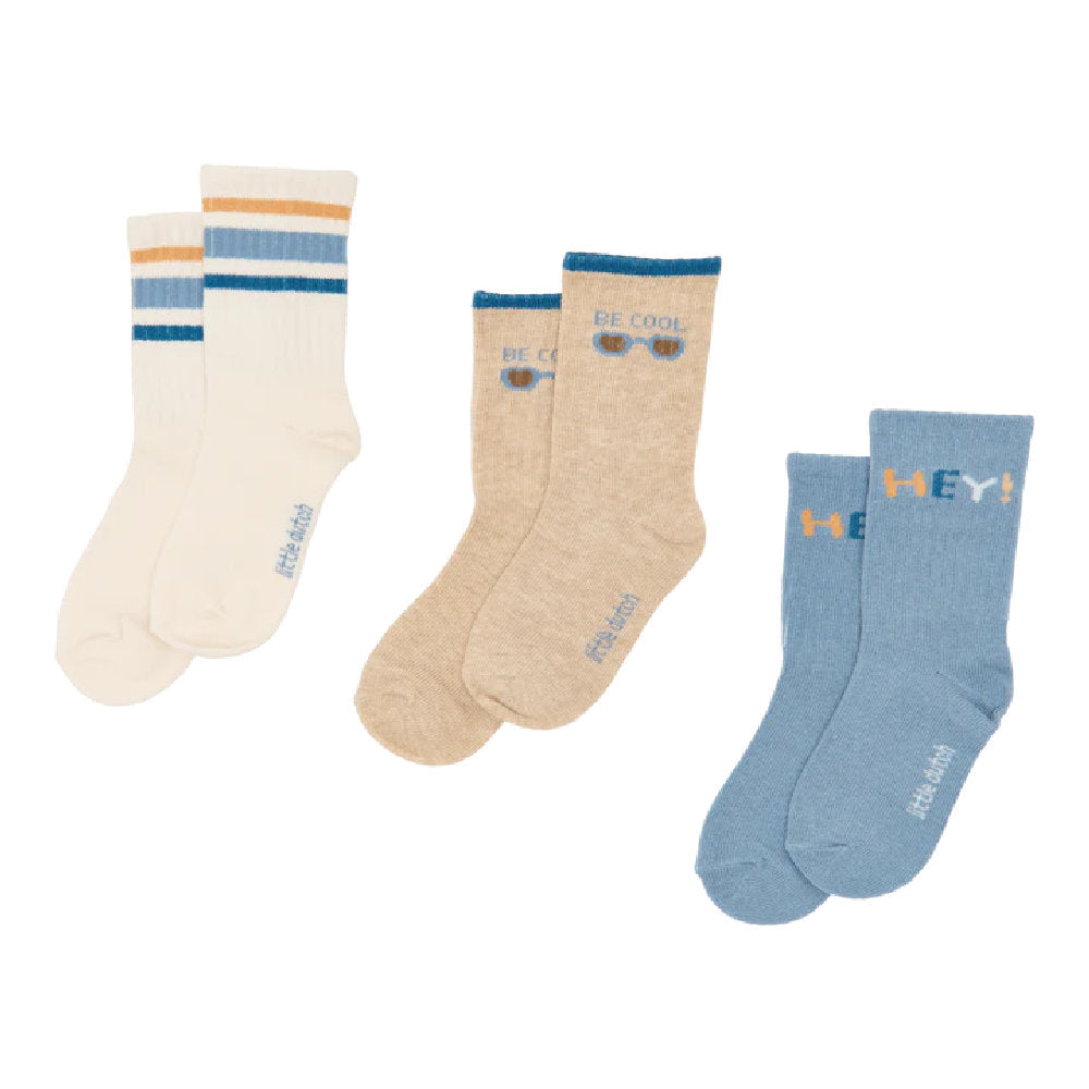 Set di 3 Paia di Calzini in Cotone Biologico