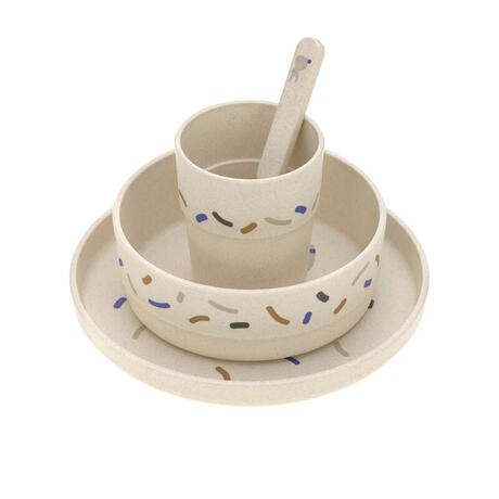 Set piatti 4 pezzi - Ciotola, piatto,bicchiere e cucchiaio