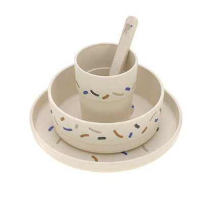 Set piatti 4 pezzi - Ciotola, piatto,bicchiere e cucchiaio