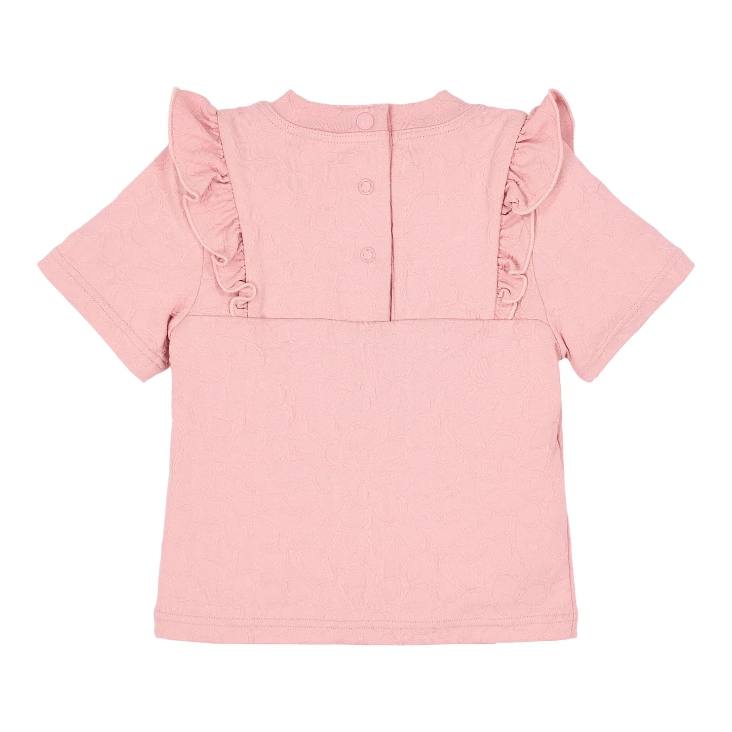 Maglietta da Bagno Bimba 'Dreamy Pink Rose' (Tessuto 3D e Bottoni a Pressione)
