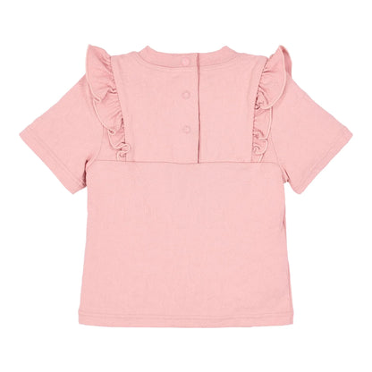 Maglietta da Bagno Bimba 'Dreamy Pink Rose' (Tessuto 3D e Bottoni a Pressione)