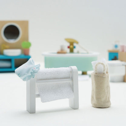 Set Arredo Bagno in Legno per Casa delle Bambole