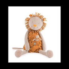 Peluche leone gigante con bebè paprika