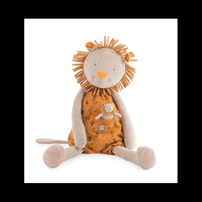 Peluche leone gigante con bebè paprika