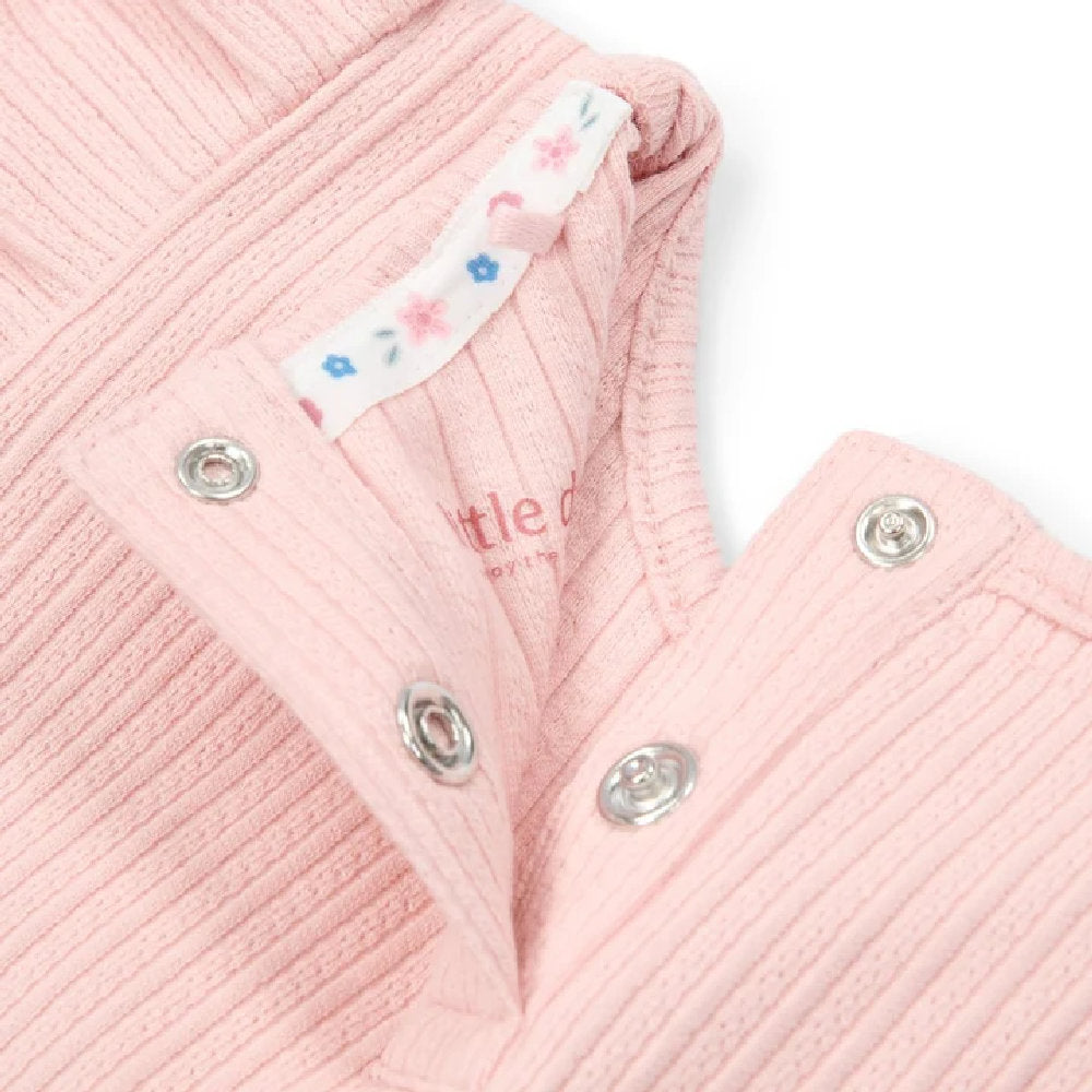 Maglietta Senza Maniche Bambina in Cotone Biologico a Costine - Fairy Pink