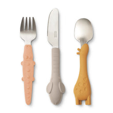 Set posate in acciaio Tove - Impugnatura comoda in silicone