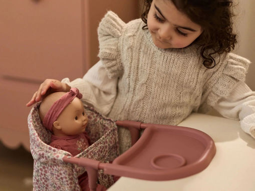 Sedia da Tavolo per Bambole 'Little Dutch' con Vassoio (Fantasia Floreale Rosa)