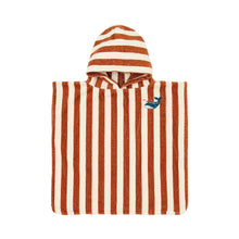Poncho Mare per Bambini 'Ocean Brown Stripes' in Spugna (Cotone Biologico)