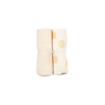 Set 2 mussole 65x65cm - 100% Cotone organico - Certicate GOTS