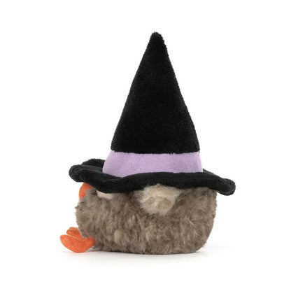 Peluche morbido Halloween civetta strega