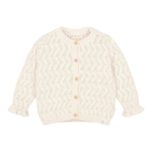 Cardigan in Maglia di Cotone Biologico - Color Crema con Volant
