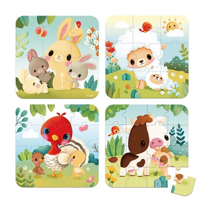 Puzzle evolutivi animali della fattoria